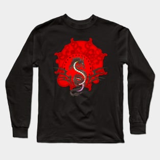 Chinese dragon on vintage background Long Sleeve T-Shirt